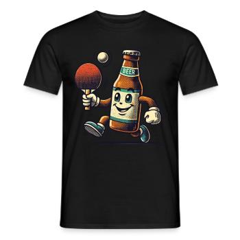 Bierflasche Tischtennis Lustiger Spaß - Männer T-Shirt - Schwarz - Vorne - AI Model Male 178 light (178cm)