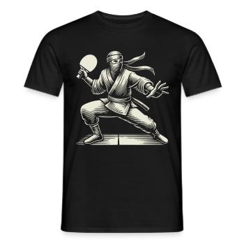 Ninja Table Tennis Fighter Ping Pong Master - Men's T-Shirt - black - Front - AI Model Male 178 light (178cm)