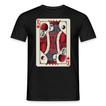 Rétro jouer à la carte tennis de table King style vintage - T-shirt homme - noir - Devant - AI Model Male 178 light (178cm)