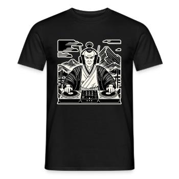 DJ Samouraï Musique Rétro Streetwear Design - T-shirt homme - noir - Devant - AI Model Male 178 light (178cm)