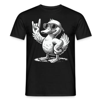 Funny Duck Rock Music Festival Concert - Men's T-Shirt - black - Front - AI Model Male 178 light (178cm)