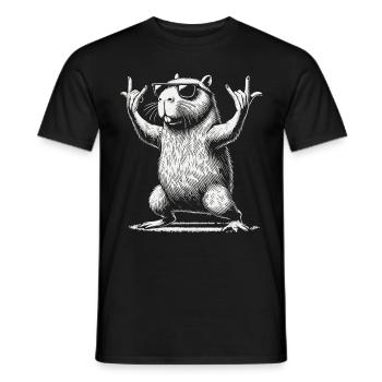 Funny Capybara Heavy Metal Festival Party - T-shirt homme - noir - Devant - AI Model Male 178 light (178cm)