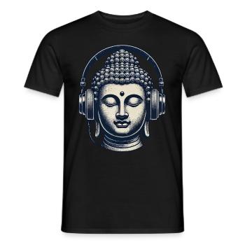 Musik Streetwear Outfit Buddha - Männer T-Shirt - Schwarz - Vorne - AI Model Male 178 light (178cm)