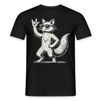 Lustiger Fuchs Heavy Metal Konzert Design - Männer T-Shirt - Schwarz - Vorne - AI Model Male 178 light (178cm)