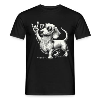 Musique rock Drôle Heavy Metal Teckel Concert - T-shirt homme - noir - Devant - AI Model Male 178 light (178cm)