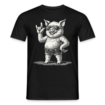 Funny Retro Rock Concert Heavy Metal Festival - Men's T-Shirt - black - Front - AI Model Male 178 light (178cm)