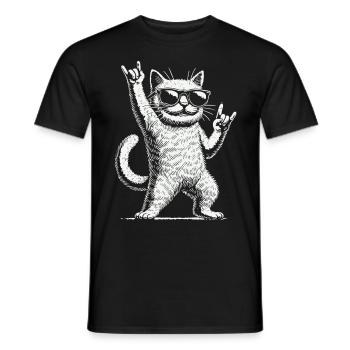 Musique rock Drôle de chat Festival de Heavy Metal - T-shirt homme - noir - Devant - AI Model Male 178 light (178cm)