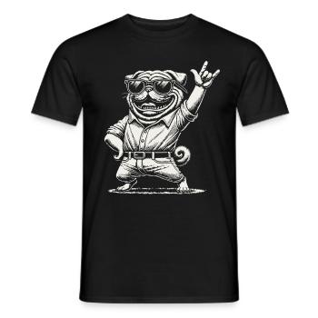Lustiges Rock Musik Heavy Metal Festival Retro - Männer T-Shirt - Schwarz - Vorne - AI Model Male 178 light (178cm)