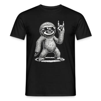 Musique Rock Drôle Concert Festival Paresseux - T-shirt homme - noir - Devant - AI Model Male 178 light (178cm)