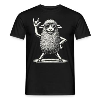 Heavy Metal Festival Rock Musik Konzert Schaf - Männer T-Shirt - Schwarz - Vorne - AI Model Male 178 light (178cm)