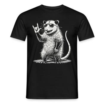 Opossum Rock Music Festival Rétro Heavy Metal - T-shirt homme - noir - Devant - AI Model Male 178 light (178cm)