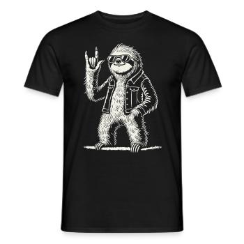 Lustiges Faultier Rock Musik Heavy Metal Festival - Männer T-Shirt - Schwarz - Vorne - AI Model Male 178 light (178cm)