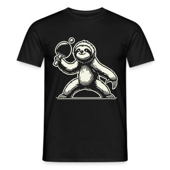 Faultier Tischtennis Spieler - Männer T-Shirt - Schwarz - Vorne - AI Model Male 178 light (178cm)