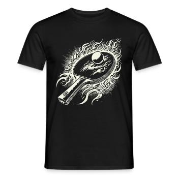 Fiery Table Tennis Racket Passion - Men's T-Shirt - black - Front - AI Model Male 178 light (178cm)