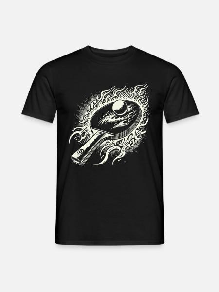 Fiery Table Tennis Racket Passion - Men's T-Shirt - black
