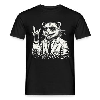 Opossum Rétro Rock Festival Heavy Metal - T-shirt homme - noir - Devant - AI Model Male 178 light (178cm)