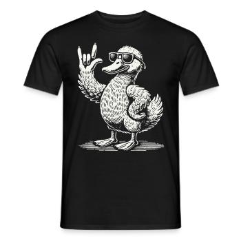 Heavy Metal Duck Funny Festival Fun - Men's T-Shirt - black - Front - AI Model Male 178 light (178cm)