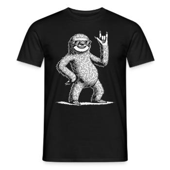 Lustiges Faultier Rock Musik Heavy Metal Konzert - Männer T-Shirt - Schwarz - Vorne - AI Model Male 178 light (178cm)