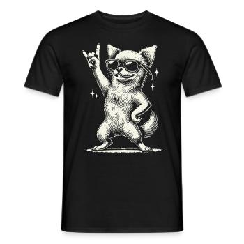 Drôle Heavy Metal Festival Chihuahua Chien - T-shirt homme - noir - Devant - AI Model Male 178 light (178cm)