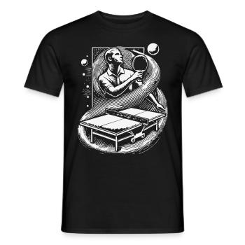 Une expérience magistrale de jeu de tennis de table pour les fans - T-shirt homme - noir - Devant - AI Model Male 178 light (178cm)