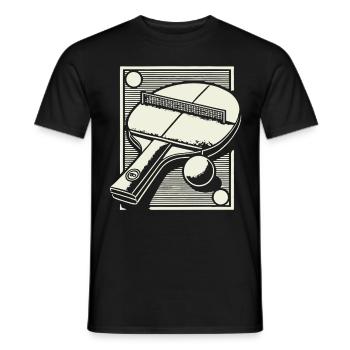 Tischtennisschläger Kunstvolle Darstellung - Männer T-Shirt - Schwarz - Vorne - AI Model Male 178 light (178cm)