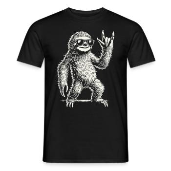 Faultier Rock Musik Heavy Metal Konzert Festival - Männer T-Shirt - Schwarz - Vorne - AI Model Male 178 light (178cm)