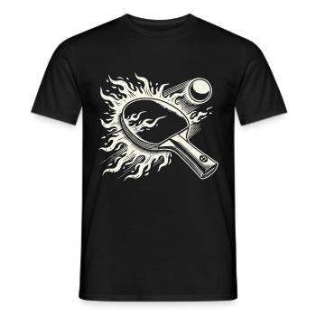 Raquettes de tennis de table Flammes Jeu de tennis de table - T-shirt homme - noir - Devant - AI Model Male 178 light (178cm)