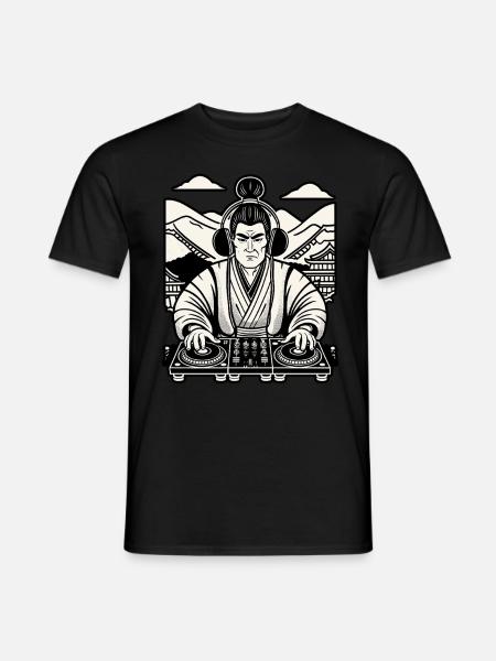 Musique Rétro DJ Samouraï Inspiration streetwear - T-shirt homme - noir