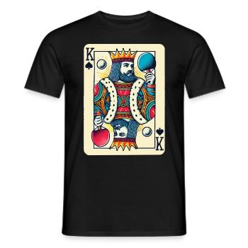 Retro Spielkarte Tischtennis König Design - Männer T-Shirt - Schwarz - Vorne - AI Model Male 178 light (178cm)