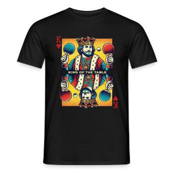 Retro Tischtennis König Spielkarte Vintage Stil - Männer T-Shirt - Schwarz - Vorne - AI Model Male 178 light (178cm)