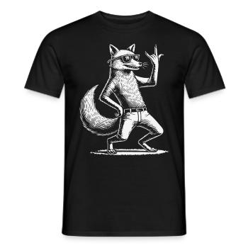 Rock Musik Lustige Heavy Metal Fuchs - Männer T-Shirt - Schwarz - Vorne - AI Model Male 178 light (178cm)