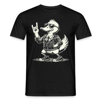 Rock Musik Lustige Ente Festival Design - Männer T-Shirt - Schwarz - Vorne - AI Model Male 178 light (178cm)