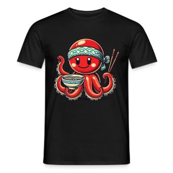 Japanisch Ramen Nudeln Anime Oktopus - Männer T-Shirt - Schwarz - Vorne - AI Model Male 178 light (178cm)