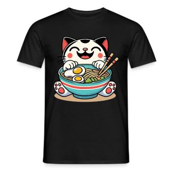 Nouilles Ramen Japonais Streetwear Anime Kawaii - T-shirt homme - noir - Devant - AI Model Male 178 light (178cm)
