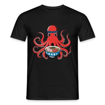 Poulpe Ramen Nouilles Japon Style Rétro - T-shirt homme - noir - Devant - AI Model Male 178 light (178cm)