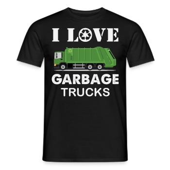 Garbage Truck Refuse Collector - Men's T-Shirt - black - Front - AI Model Male 178 light (178cm)