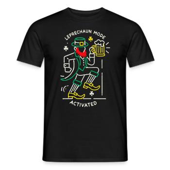 Leprechaun Mode Activates St. Patrick's Day Celebration - Men's T-Shirt - black - Front - AI Model Male 178 light (178cm)