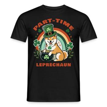 Part-time Leprechaun St. Patrick's Day - Men's T-Shirt - black - Front - AI Model Male 178 light (178cm)
