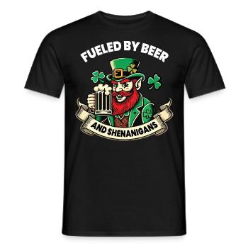 St. Patrick's Day Lustiger Leprechaun Mit Bier - Männer T-Shirt - Schwarz - Vorne - AI Model Male 178 light (178cm)