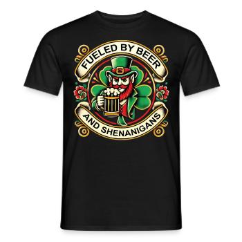 La Saint-Patrick : propulsée par la bière - T-shirt homme - noir - Devant - AI Model Male 178 light (178cm)