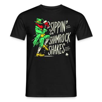 Sippin' On Shamrock Shakes St. Patrick's Day - Männer T-Shirt - Schwarz - Vorne - AI Model Male 178 light (178cm)