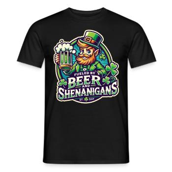 Bière et manigances de la Saint-Patrick - T-shirt homme - noir - Devant - AI Model Male 178 light (178cm)