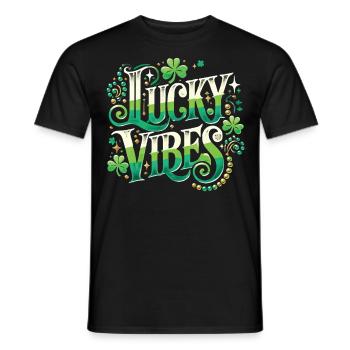 Saint-Patrick Lucky Vibes Design - T-shirt homme - noir - Devant - AI Model Male 178 light (178cm)