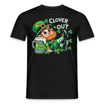 clover and out St. Patrick's Day fun - Men's T-Shirt - black - Front - AI Model Male 178 light (178cm)