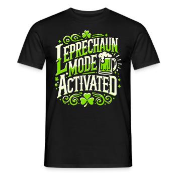 Leprechaun Mode Activates St. Patrick's Day - Men's T-Shirt - black - Front - AI Model Male 178 light (178cm)