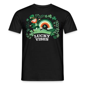 Saint-Patrick Lucky Vibes Arc-en-ciel - T-shirt homme - noir - Devant - AI Model Male 178 light (178cm)