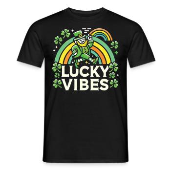 Saint-Patrick Lucky Vibes Arc-en-ciel - T-shirt homme - noir - Devant - AI Model Male 178 light (178cm)