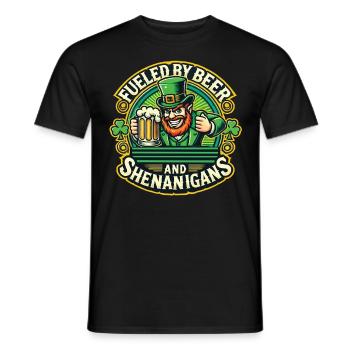 Saint-Patrick : Bière et farce - T-shirt homme - noir - Devant - AI Model Male 178 light (178cm)