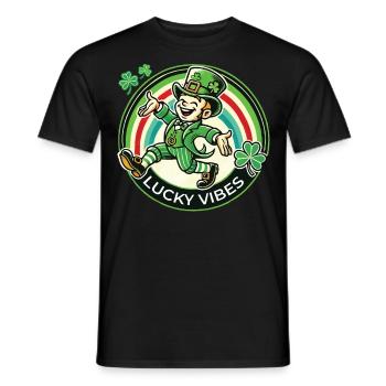 St. Patrick's Day Happy Vibes - Men's T-Shirt - black - Front - AI Model Male 178 light (178cm)