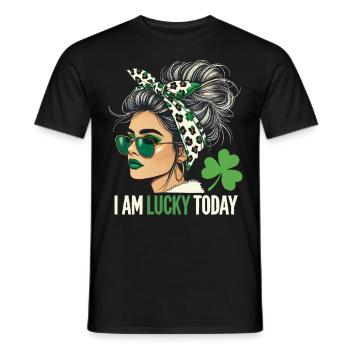 La Saint-Patrick J’ai de la chance aujourd’hui Design - T-shirt homme - noir - Devant - AI Model Male 178 light (178cm)